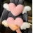 Pink Car Headrest Cushion Neck Pillow Heart Shape Plush Girly Cute Interior Car Seat Accessories For Women Car Decoration