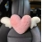 Pink Car Headrest Cushion Neck Pillow Heart Shape Plush Girly Cute Interior Car Seat Accessories For Women Car Decoration