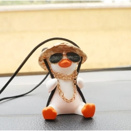 Car Pendant Cute Anime Little Duck Swing Auto Rearview Mirror Hanging Ornaments Interior Decoraction Accessories for Girls Gifts