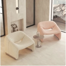 Single Sofa Light Luxury Extremely Simple Chair Netflix Wabi-sabi Style Modern Minimalist Designer White Crab Sofa Chair