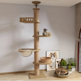 Cat Tree Floor To Ceiling Cat Tower with With Scra..